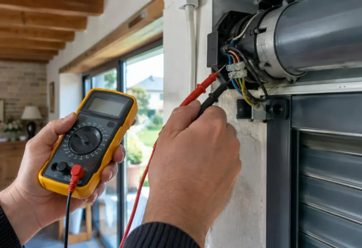 Contrôle au multimètre du moteur avant le réglage des positions haute et basse